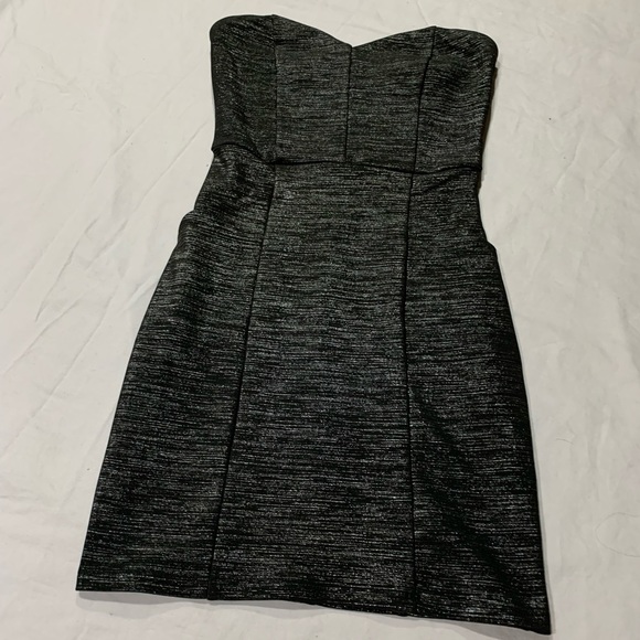 Strapless Black & Grey Bodycon Dress - Picture 1 of 5